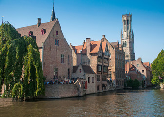 Cityscape of the city of Gent in Belgium. Beautiful medeival style.