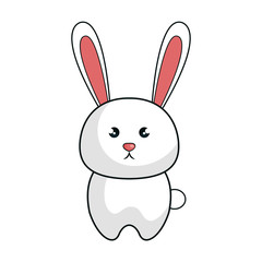 cute rabbit animal kawaii style vector illustration design
