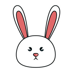 cute animal rabbit kawaii style vector illustration design