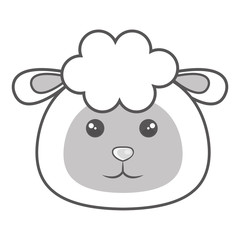 cute sheep animal kawaii style vector illustration design