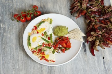 Mexican omelette - eggs baked with vegetables