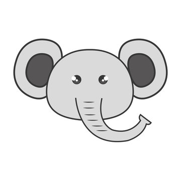 cute elephant animal kawaii style vector illustration design