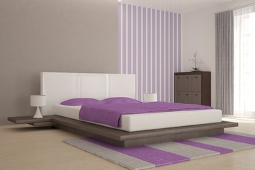 White bedroom. Scandinavian interior design