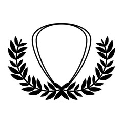 shield inside wreath icon. Rustic decoration spring and invitation theme. Isolated design. Vector illustration