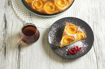 Honey cake with apricots, apricot pie