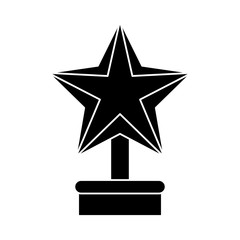 Trophy star icon. Winner competition success price and award theme. Isolated design. Vector illustration