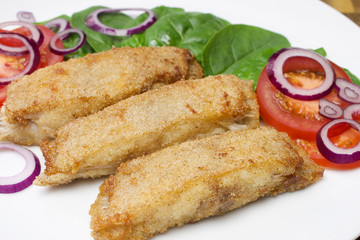 Fried Lemon Sole with vegetables