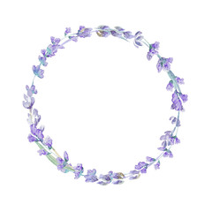 Watercolor lavender wreath