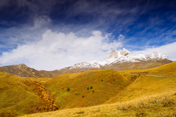 Beautiful landscapes with high mountains of Georgia, Europe.