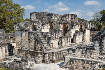 Fototapeta na wymiar Ruins of the ancient Mayan city of Tikal, Guatemala