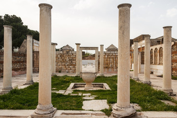 Fototapeta na wymiar Ruins of the ancient Greek and Roman city of Sardis, Turkey