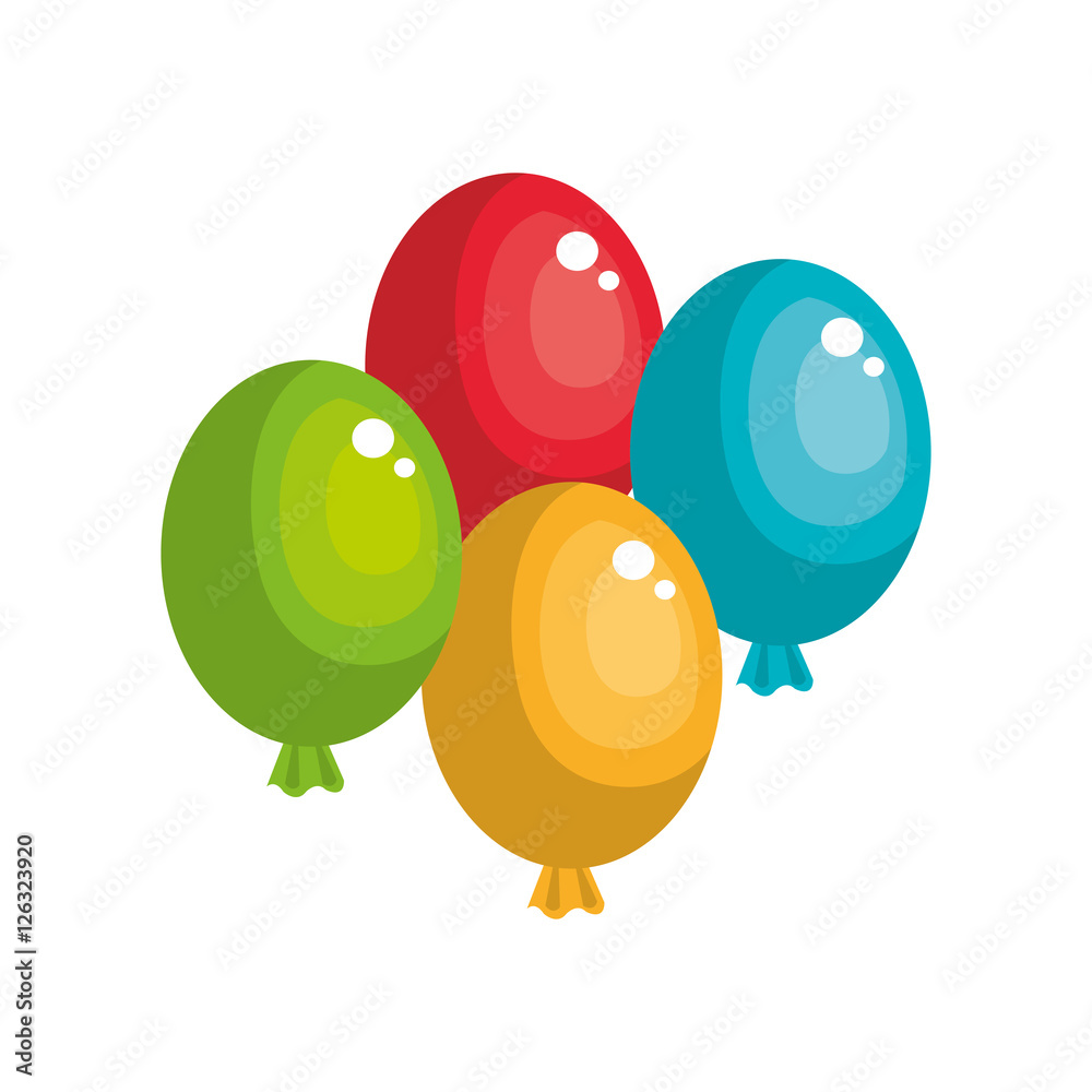 Wall mural balloons air party isolated icon vector illustration design