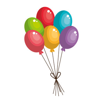 balloons air party isolated icon vector illustration design