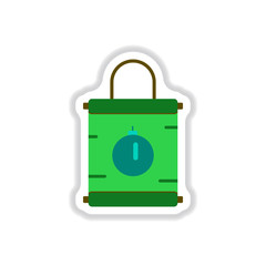 Vector illustration of Chinese new year celebration in paper sticker style Chinese Lunar poster