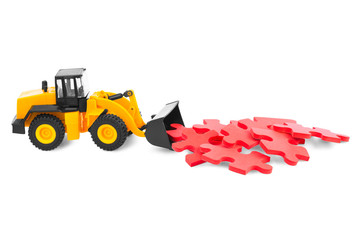 Toy loader with puzzle