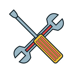 wrench and screwdriver isolated icon vector illustration design
