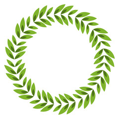 leaves wreath icon. Rustic decoration spring and invitation theme. Isolated design. Vector illustration