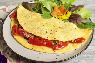 Spinach and Tomato omelette