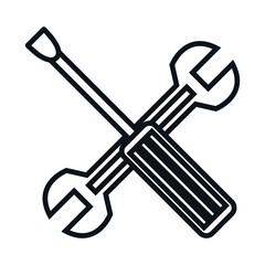 wrench and screwdriver isolated icon vector illustration design