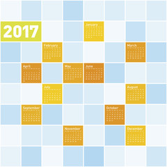 Colorful Calendar for Year 2017, in vector format.