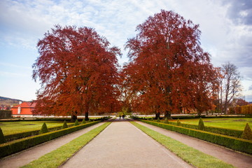 Royal park in Cesky Krumlov, Czech republic.