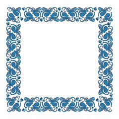 square frame with an ornament of octopus and fish