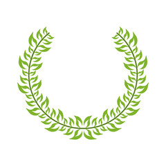 leaves wreath icon. Rustic decoration spring and invitation theme. Isolated design. Vector illustration