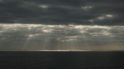 Rays of light over the ocean