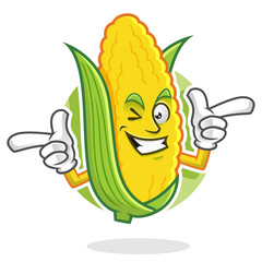 Funky Corn mascot, Corn character, Corn cartoon
