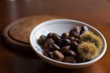 pile of chestnuts