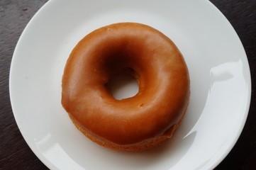 Vegan coffee glazed donut