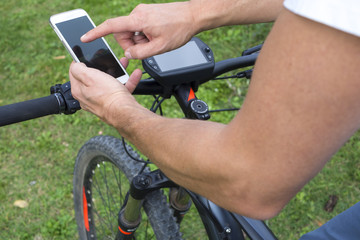 Fototapeta premium On-board display on modern Ebikes