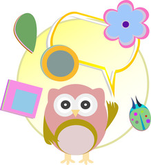 Cute owl with place for your text.