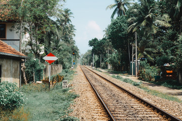 Railway tracks to the distance