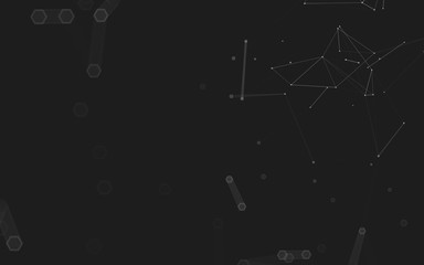 Abstract polygonal space low poly dark background, 3d rendering