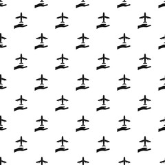 Airplane and palm pattern. Simple illustration of airplane and palm vector pattern for web