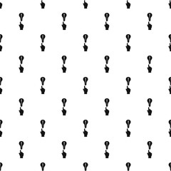 Finger pointer and light bulb with exclamation mark pattern. Simple illustration of vector pattern for web