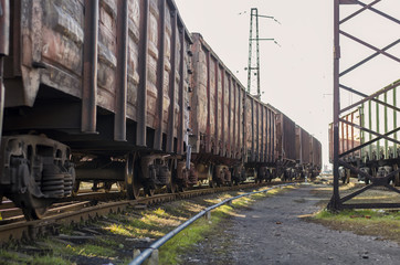 empty wagons on the railway