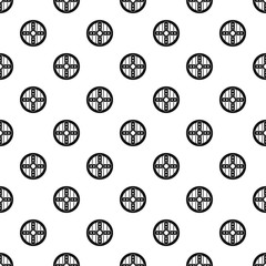 Round shield with cross pattern. Simple illustration of round shield with cross vector pattern for web