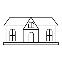 Gottage house icon. Outline illustration of house vector icon for web design