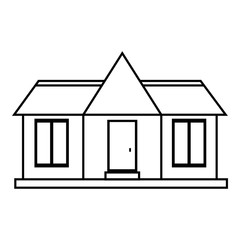 Suburb house icon. Outline illustration of house vector icon for web design