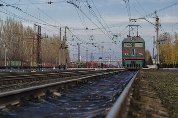 Fototapeta na wymiar empty wagons on the railway
