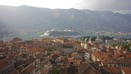 View from the Kotor city wall (Montenegro) - Selective focus