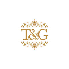T&G Initial logo. Ornament gold