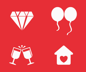 Fototapeta premium wedding marriage love icon vector illustration graphic design