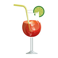 delicious tropical cocktail isolated icon vector illustration design