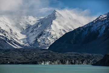 mountain landscape in Iceland with the peaks