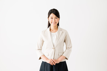 portrait of asian businesswoman isolated on white background