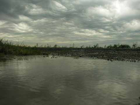 asperatus clouds and a puddle