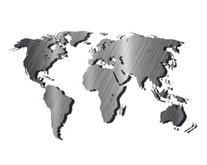 Metallic world map